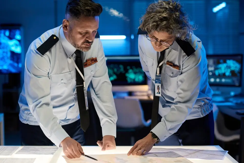 Groupe de sous-officiers expérimentés en briefing échangeant sur leur parcours de carrière militaire